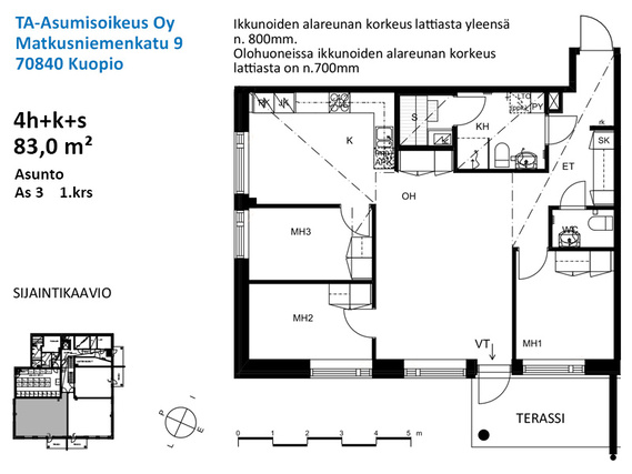 Asumisoikeusasunto Kuopio Lehtoniemi 4 huonetta