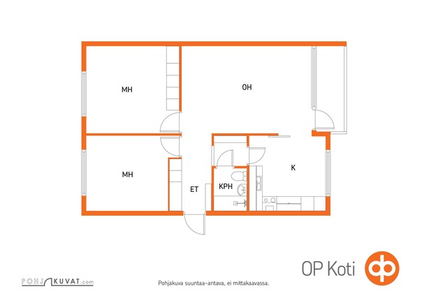 Vuokra-asunto Oulu Kaukovainio 3 huonetta