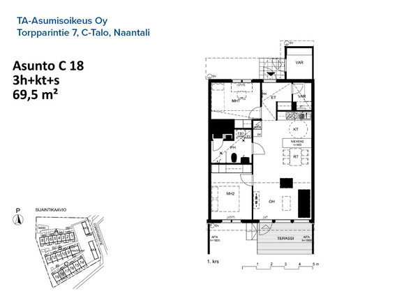 Right of occupancy apartment Naantali Tammisto 3 rooms