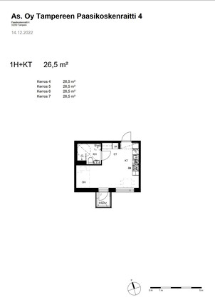 Rental Tampere Santalahti 1 room Valoisa parvekkeellinen yksiö Tampereen ydinkeskustan vieressä