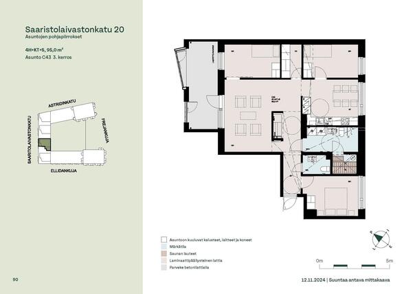 Asumisoikeusasunto Helsinki Kruunuvuorenranta 4 huonetta