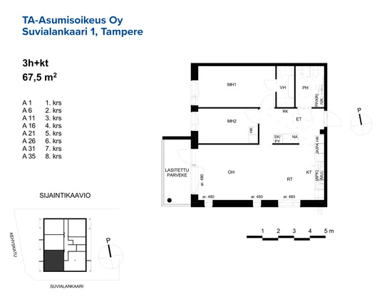 Asumisoikeusasunto Tampere Niemenranta 3 huonetta