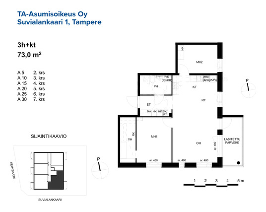 Asumisoikeusasunto Tampere Niemenranta 3 huonetta