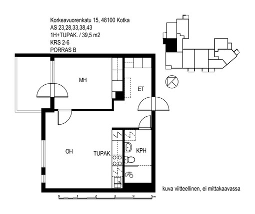 Vuokra-asunto Kotka Kotkansaari Kaksio Julkisivu