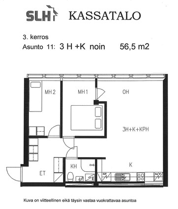 Vuokra-asunto Riihimäki Keskusta 3 huonetta