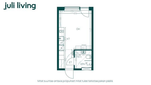 Vuokra-asunto Turku Pukkila Yksiö Yleiskuva