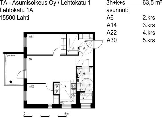 Asumisoikeusasunto Lahti Kerinkallio 3 huonetta