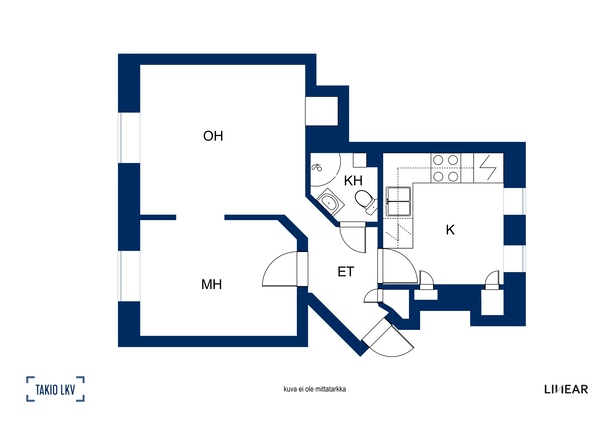 Vuokra-asunto Helsinki Kamppi Kaksio Yleiskuva