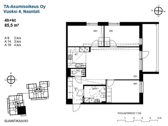 Asumisoikeusasunto Naantali  4 huonetta