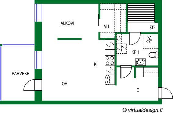 Vuokra-asunto Hyvinkää Keskusta Yksiö julkisivu