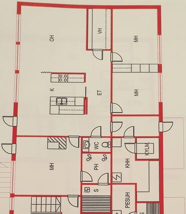 Vuokra-asunto Isokyrö Ventälä 4 huonetta Olohuoneesta takapihalle