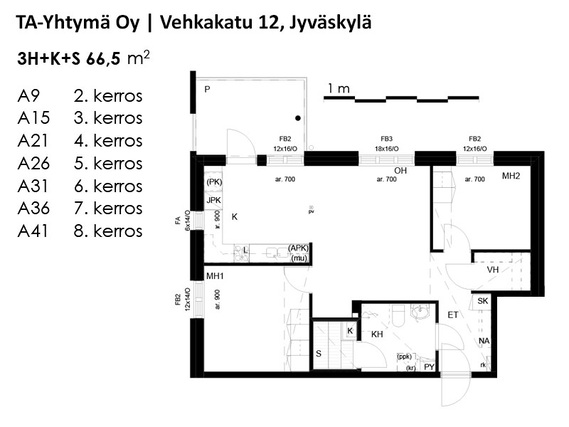 Vuokra-asunto Jyväskylä Savela 3 huonetta