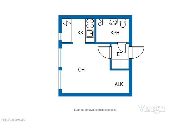 Vuokra-asunto Oulu Keskusta Yksiö