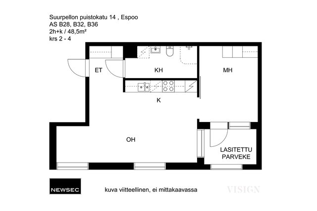 Vuokra-asunto Espoo Suurpelto Kaksio Julkisivu