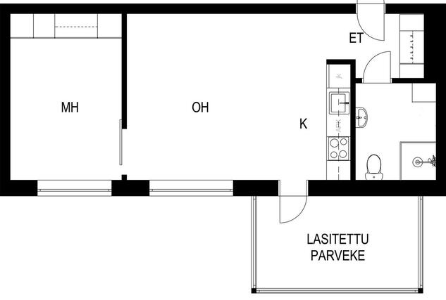 Vuokra-asunto Espoo Tapiola Kaksio julkisivu