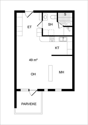 Asumisoikeusasunto Jyväskylä Ylämyllyjärvi Kaksio