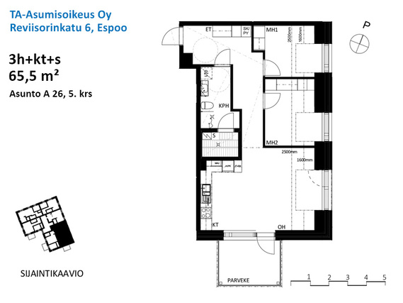 Asumisoikeusasunto Espoo Espoon keskus 3 huonetta