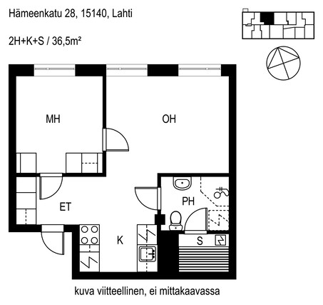 Vuokra-asunto Lahti Keskusta Kaksio Pääkuva