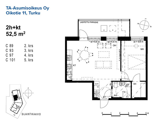 Asumisoikeusasunto Turku Raunistula Kaksio