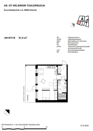 Vuokra-asunto Helsinki Herttoniemi Kaksio Kampanja