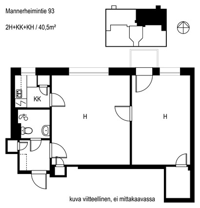 Vuokra-asunto Helsinki Meilahti Kaksio Julkisivu