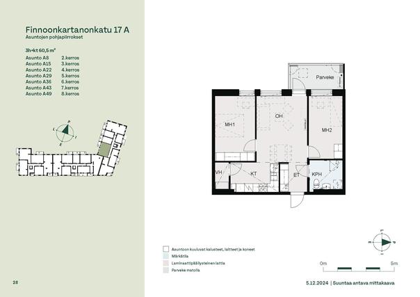 Asumisoikeusasunto Espoo Finnoo 3 huonetta