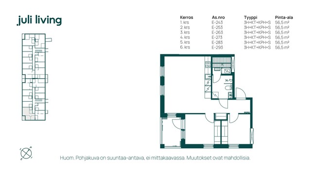 Rental Turku Pukkila 3 rooms Yleiskuva