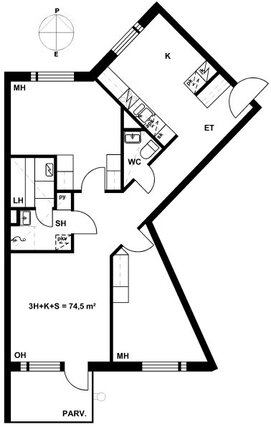 Right of occupancy apartment Vantaa Myyrmäki 3 rooms