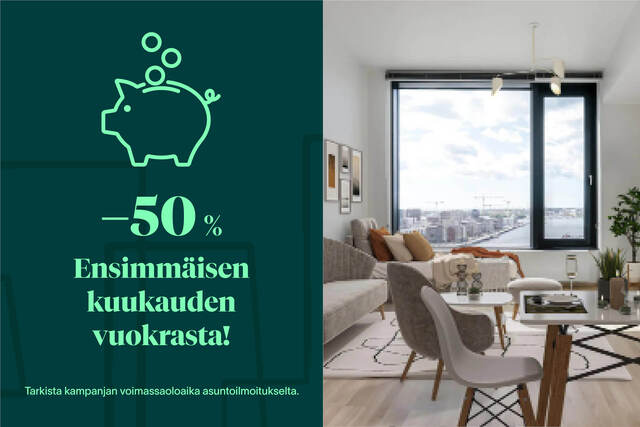 Vuokra-asunto Helsinki Kalasatama 3 huonetta -