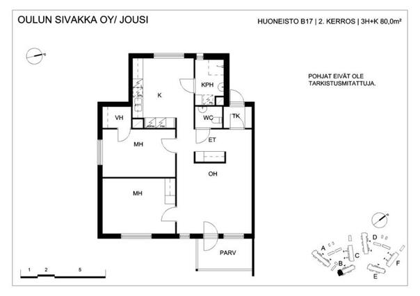 Vuokra-asunto Oulu Kaakkuri 3 huonetta