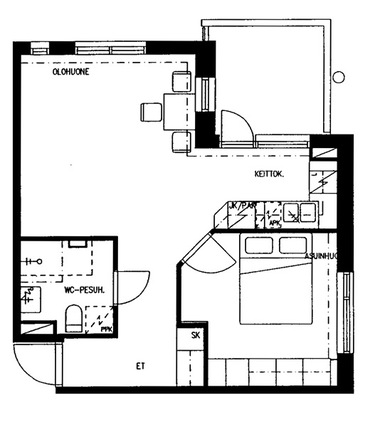 Right of occupancy apartment Lappeenranta Keskusta 2 rooms