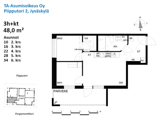 Asumisoikeusasunto Jyväskylä Tourula 3 huonetta