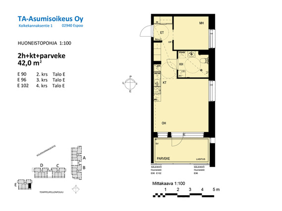 Right of occupancy apartment Espoo Lippajärvi 2 rooms