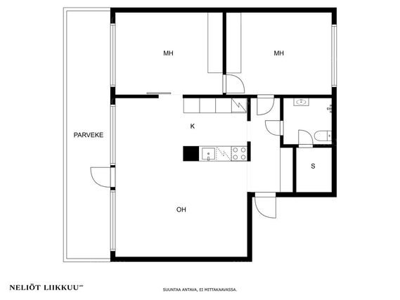 Rental Vantaa Tikkurila 3 rooms Asunnossa tilava terassiparveke