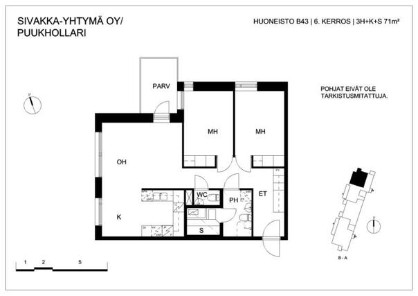 Vuokra-asunto Oulu Keskusta 3 huonetta