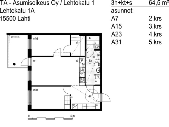 Asumisoikeusasunto Lahti Kerinkallio 3 huonetta