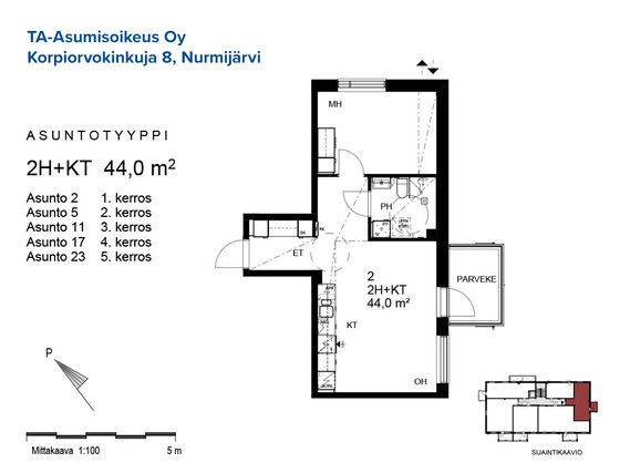 Asumisoikeusasunto Nurmijärvi Klaukkala Kaksio