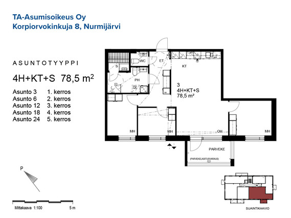 Asumisoikeusasunto Nurmijärvi Klaukkala 4 huonetta