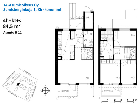 Asumisoikeusasunto Kirkkonummi Sundsberg 4 huonetta