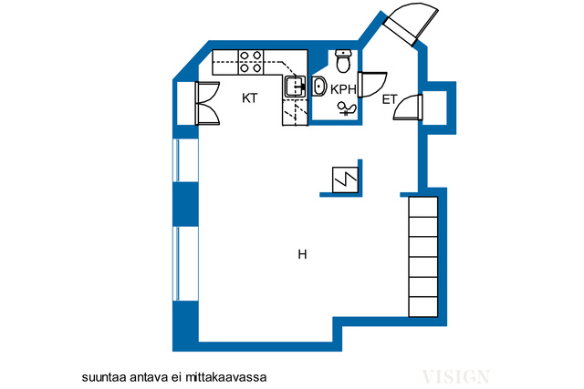 Vuokra-asunto Helsinki Alppila Yksiö Neljännen kerroksen valoisa ja remontoitu tilava yksiö, erinomaisella sijainnilla!