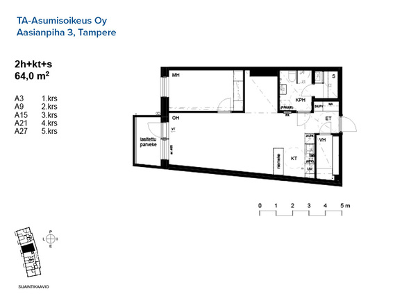 Right of occupancy apartment Tampere Hervanta 2 rooms