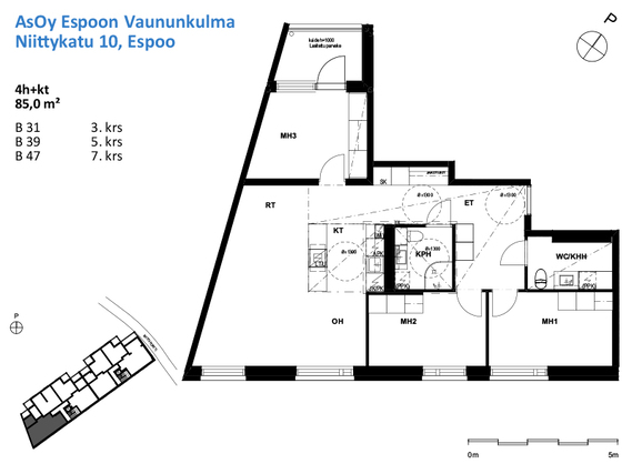 Vuokra-asunto Espoo Niittykumpu 4 huonetta