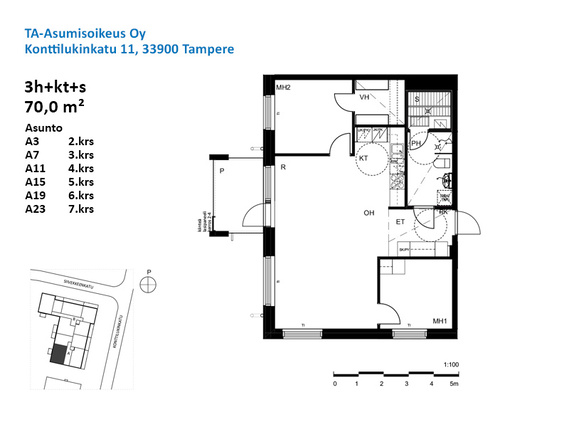 Asumisoikeusasunto Tampere Härmälä 3 huonetta