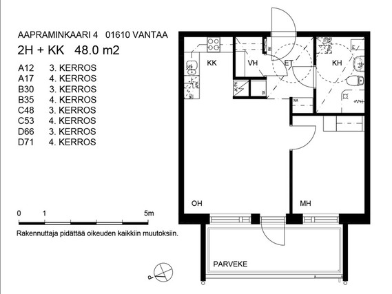 Asumisoikeusasunto Vantaa Kaivoksela Kaksio