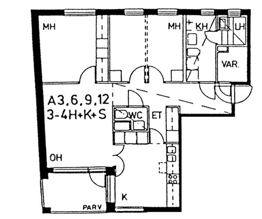 Right of occupancy apartment Helsinki Herttoniemenranta 4 rooms