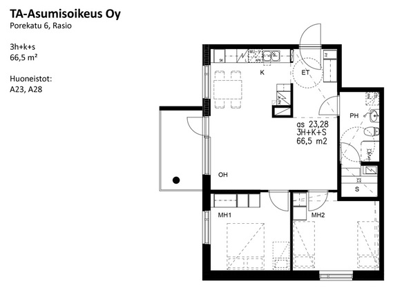 Asumisoikeusasunto Raisio Kerttula 3 huonetta