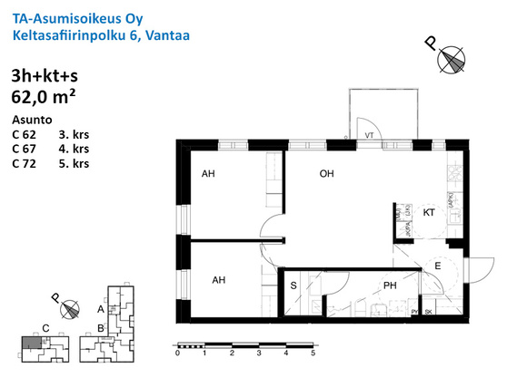 Asumisoikeusasunto Vantaa Kivistö 3 huonetta