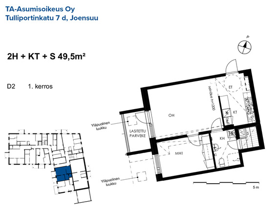 Right of occupancy apartment Joensuu Otsola 2 rooms