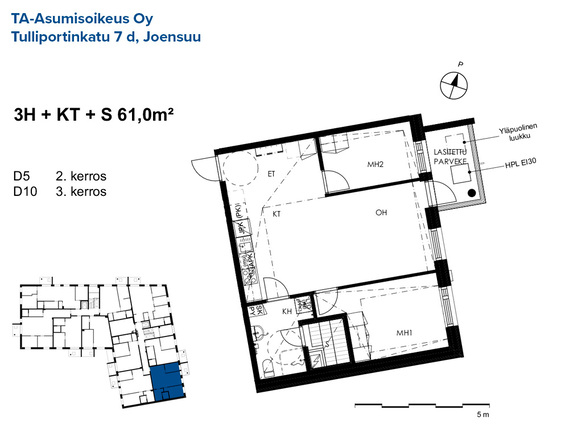 Asumisoikeusasunto Joensuu Otsola 3 huonetta