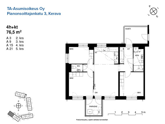 Asumisoikeusasunto Kerava Ylikerava 4 huonetta